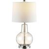 Safavieh Lighting Collection Atlas Luster Crackle/ Light Grey Shade 24-inch Bedroom Living Room Home Office Desk Nightstand Table Lamp (LED Bulb Included)(Luster Glass)