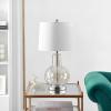 Safavieh Lighting Collection Atlas Luster Crackle/ Light Grey Shade 24-inch Bedroom Living Room Home Office Desk Nightstand Table Lamp (LED Bulb Included)(Luster Glass)