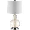Safavieh Lighting Collection Atlas Luster Crackle/ Light Grey Shade 24-inch Bedroom Living Room Home Office Desk Nightstand Table Lamp (LED Bulb Included)(Luster Glass)