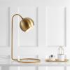 Safavieh Lighting Collection Bartolo Brass Gold 22-inch Bedroom Living Room Home Office Desk Dorm Study Nightstand Task Table Lamp (LED Bulb Included)(Brass)