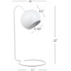 Safavieh Lighting Collection Bartolo Brass Gold 22-inch Bedroom Living Room Home Office Desk Dorm Study Nightstand Task Table Lamp (LED Bulb Included)(White)