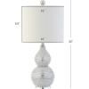 Safavieh Lighting Collection Clarabel Silver Chrome Studded 20-inch Bedroom Living Room Home Office Desk Nightstand Table Lamp (LED Bulb Included)
