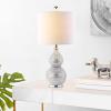 Safavieh Lighting Collection Clarabel Silver Chrome Studded 20-inch Bedroom Living Room Home Office Desk Nightstand Table Lamp (LED Bulb Included)