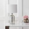 Safavieh Lighting Collection Danaris Silver/ Ivory 19-inch Bedroom Living Room Home Office Desk Nightstand Table Lamp (LED Bulb Included)
