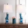Safavieh Lighting Collection Foo Dog Blue Table Lamp, Set of 2(Blue – Set of 2)