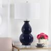 Safavieh Lighting Collection Juniper Navy White and Navy Base Table Lamp(Navy)