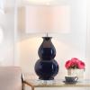 Safavieh Lighting Collection Juniper Navy White and Navy Base Table Lamp(Navy)
