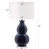 Safavieh Lighting Collection Juniper Navy White and Navy Base Table Lamp(Navy)