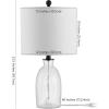 Safavieh Lighting Collection Nakula Clear Glass 23-inch Bedroom Living Room Home Office Desk Nightstand Table Lamp (LED Bulb Included)
