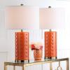 Safavieh Lighting Collection Roxanne Navy Table Lamp, Set of 2(Orange – Set of 2)