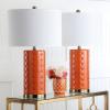 Safavieh Lighting Collection Roxanne Navy Table Lamp, Set of 2(Orange – Set of 2)