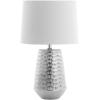 Safavieh Lighting Collection Stark Plated Silver 28-inch Bedroom Living Room Home Office Desk Nightstand Table Lamp (LED Bulb Included)(Silver)