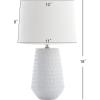 Safavieh Lighting Collection Stark Plated Silver 28-inch Bedroom Living Room Home Office Desk Nightstand Table Lamp (LED Bulb Included)(White – with USB)