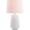 Safavieh Lighting Collection Stark Plated Silver 28-inch Bedroom Living Room Home Office Desk Nightstand Table Lamp (LED Bulb Included)(White – with USB)