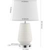 Safavieh Lighting Collection Stark Plated Silver 28-inch Bedroom Living Room Home Office Desk Nightstand Table Lamp (LED Bulb Included)(White)
