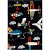 SAFAVIEH Carousel Kids Collection Accent Rug – 4′ x 6′, Ivory & Blue, Non-Shedding & Easy Care, Ideal for High Traffic Areas for Boys & Girls in Playroom, Nursery, Bedroom (CRK167A)(Black/Ivory)