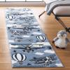 SAFAVIEH Carousel Kids Collection Area Rug – 5’3″ x 7’6″, Light Grey & Red, Non-Shedding & Easy Care, Ideal for High Traffic Areas for Boys & Girls in Playroom, Nursery, Bedroom (CRK137F)(Blue/Ivory)