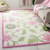 SAFAVIEH Kids Collection Area Rug – 5′ x 8′, Ivory & Pink, Handmade Floral Wool, Ideal for High Traffic Areas in Living Room, Bedroom (SFK351A)