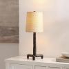SAFAVIEH Lighting – Soline 24-Inch Table Lamp – Black Iron & Natural Shade – Ideal for Living Room, Bedroom, Nightstand, Reading Nook, LED Bulb Included (TBL4667A)(Black/Natural)