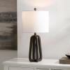SAFAVIEH Lighting Collection – Anine Black Resin Table Lamp, 26″ Decorative Accent Light with Fabric Shade, E26 Bulb Compatible (TBL4654A)(Black)
