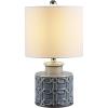 SAFAVIEH Lighting Collection – Bijou Blue Ceramic Table Lamp, Modern Contemporary Knot & Coin Design, LED Bulb Included (TBL4267A)