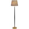 SAFAVIEH Lighting Collection – Carlyle Black & Brass Metal Floor Lamp, 66-Inch Tall Modern Standing Lamp with Patterned Fabric Shade & Rotary Switch (FLL4147A)(Black/Brass)