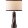 SAFAVIEH Lighting Collection – Enza Walnut 24 Inch Resin Table Lamp with Drum Shade, Contemporary Accent Lighting, Bulb Included (TBL4669A)(Walnut)
