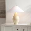 SAFAVIEH Lighting Collection – Jianna Beige Resin Table Lamp, 22″ Decorative Accent Light with Fabric Shade, E26 Bulb Compatible (TBL4659A)(Beige)