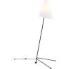SAFAVIEH Lighting Collection – Norrie Black Metal Floor Lamp, 63-Inch Tall Modern Standing Lamp with Fabric Shade & Foot Switch (FLL4143A)(Black)
