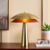 SAFAVIEH Lighting Collection – Rafaela Brass Metal Table Lamp, 18″ Modern Accent Light with Double Dome Shade, G9 Bulb Compatible (TBL2033A)(Brass)