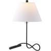 SAFAVIEH Lighting Collection – Sami Black 25 Inch Metal Table Lamp, Fabric Shade, Modern Accent Lighting with Bulb Included (TBL4662A)(Black)