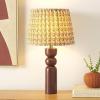 SAFAVIEH Lighting Collection – Suraya Deep Red Marble Table Lamp, 24″ Modern Accent Light with Patterned Fabric Shade, E26 Bulb Compatible (TBL2017A)(Deep Red)