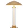 SAFAVIEH Lighting Collection – Tylar Brass Metal & Glass 24 Inch Table Lamp with Dome Shade and Bulb Included, Modern Accent Lighting (TBL4682A)(Brass/Clear)