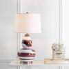 SAFAVIEH Lighting Collection Aileen Abstract Brown/ Gold Brushstroke 33-inch Bedroom Living Room Home Office Desk Nightstand Table Lamp (LED Bulb Included)(Brown/Gold)