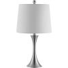 SAFAVIEH Lighting Collection Benita Modern Contemporary Nickel Iron 24-inch Bedroom Living Room Home Office Desk Nightstand Table Lamp (LED Bulb Included)