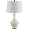 SAFAVIEH Lighting Collection Bowie Cream Ceramic 26-inch Bedroom Living Room Home Office Desk Nightstand Table Lamp (LED Bulb Included)(Cream)