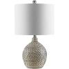 SAFAVIEH Lighting Collection Breeda Modern Contemporary Ivory / Silver Ceramic 19-inch Bedroom Living Room Home Office Desk Nightstand Table Lamp (LED Bulb Included)