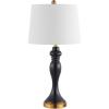 SAFAVIEH Lighting Collection Cayson Modern Contemporary Navy / Gold 29-inch Bedroom Living Room Home Office Desk Nightstand Table Lamp (LED Bulb Included)(Navy/Gold – with USB)