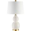 SAFAVIEH Lighting Collection Darsa White Double Gourd 25-inch Bedroom Living Room Home Office Desk Nightstand Table Lamp (LED Bulb Included)