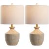 SAFAVIEH Lighting Collection Delacey Light Brown Resin 21-inch Table Lamp Set of 2(Light Brown)