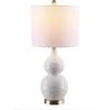 SAFAVIEH Lighting Collection Emery Modern Contemporary Ivory Mosaic Double Gourd 25-inch Bedroom Living Room Home Office Desk Nightstand Table Lamp (LED Bulb Included)