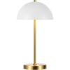 SAFAVIEH Lighting Collection Goldie Brass Gold/White 20-inch Table Lamp (LED Bulb Included)