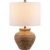 SAFAVIEH Lighting Collection Kamryn Rustic Farmhouse Brown 23-inch Bedroom Living Room Home Office Desk Nightstand Table Lamp (LED Bulb Included)