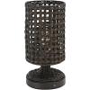SAFAVIEH Lighting Collection Knowles Black Water Hyacinth 16-inch Table Lamp with USB Charging Port (LED Bulb Included)(Black)
