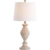 SAFAVIEH Lighting Collection Kyler Rustic Farmhouse Brown Wood Finish 28-inch Bedroom Living Room Home Office Desk Nightstand Table Lamp (LED Bulb Included)