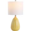 SAFAVIEH Lighting Collection Linnett Yellow 20-inch Bedroom Living Room Home Office Desk Nightstand Table Lamp (LED Bulb Included)(Yellow)