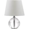 SAFAVIEH Lighting Collection Mable Modern Glam Clear Crystal 14-inch Bedroom Living Room Home Office Desk Nightstand Round Table Lamp (LED Bulb Included)