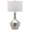 SAFAVIEH Lighting Collection Mercury Silver Glass 35-inch Bedroom Living Room Home Office Desk Nightstand Table Lamp (LED Bulb Included)(Silver)