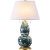 SAFAVIEH Lighting Collection Modern Swirls Blue/ White 29-inch Bedroom Living Room Home Office Desk Nightstand Table Lamp (LED Bulbs Included)(Blue/White)