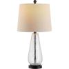 SAFAVIEH Lighting Collection Naila Modern Contemporary Farmhouse Clear Glass 26-inch Bedroom Living Room Home Office Desk Nightstand Table Lamp (LED Bulb Included)